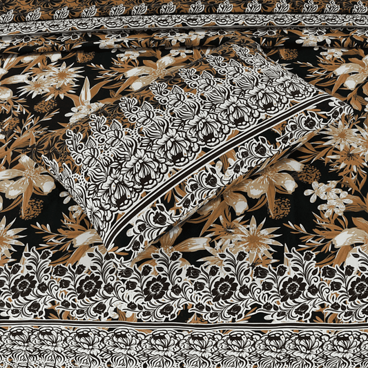 Crystal Cotton 3pc Bedsheet - Golden Forest