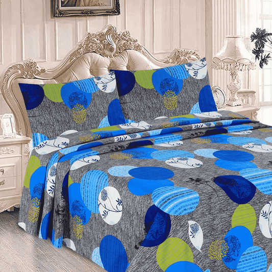 Crystal Cotton 3pc Bedsheet - Blue Moon
