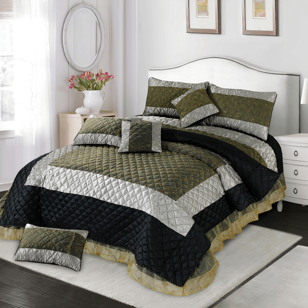 8pc Quilt Bed Set - Army Box