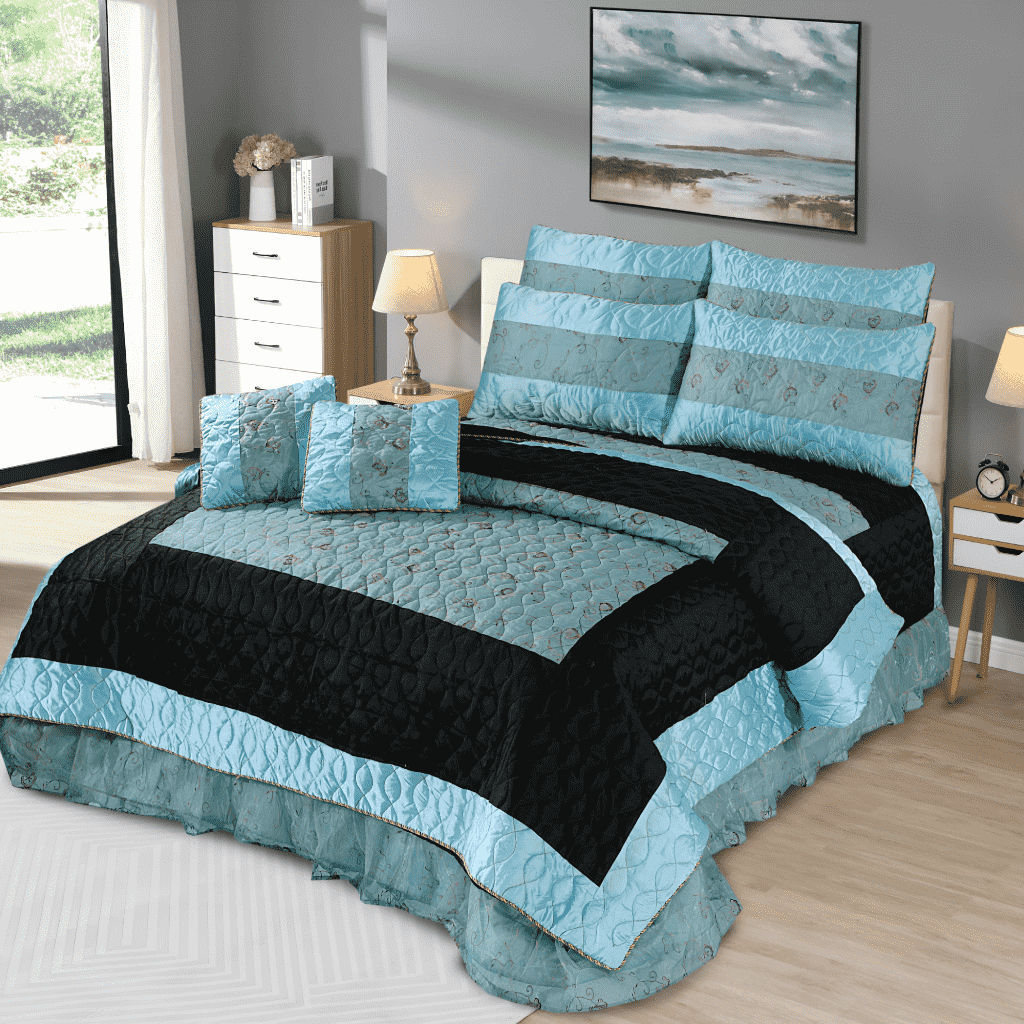 8pc Quilt Bed Set - Icy Oasis
