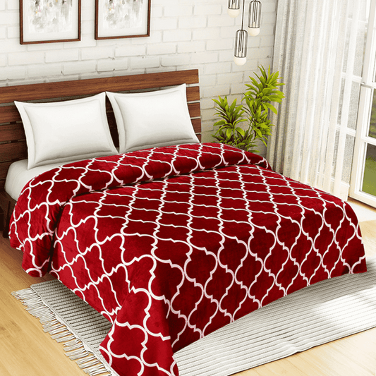 Printed Fleece Blanket - Rosewood