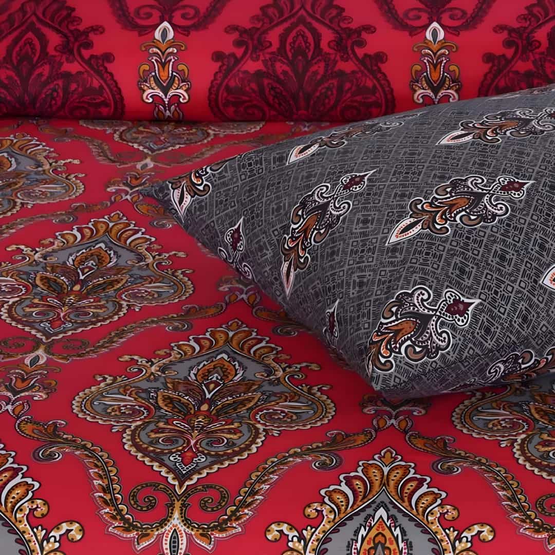 Cotton Satin 3pc Bedsheet - Pink Floral