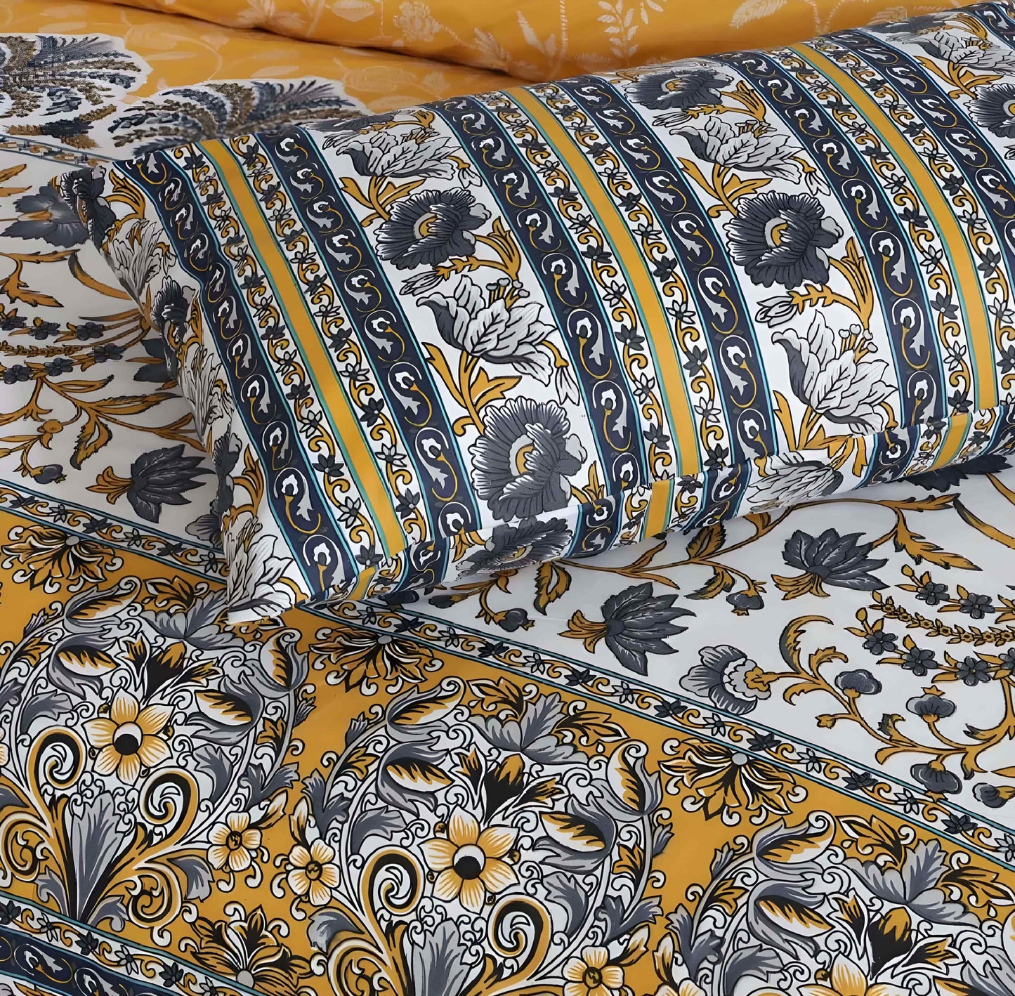 Crystal Cotton 3pc Bedsheet - Yellow Dunes