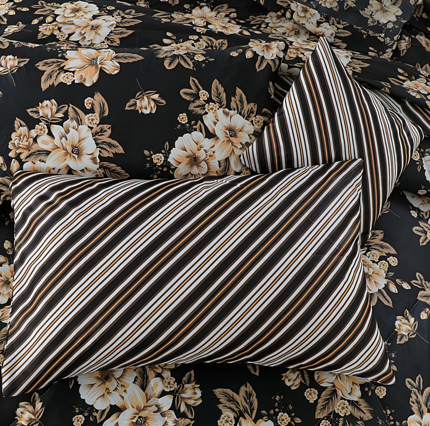 7pc Cotton Comforter Set White Daisy