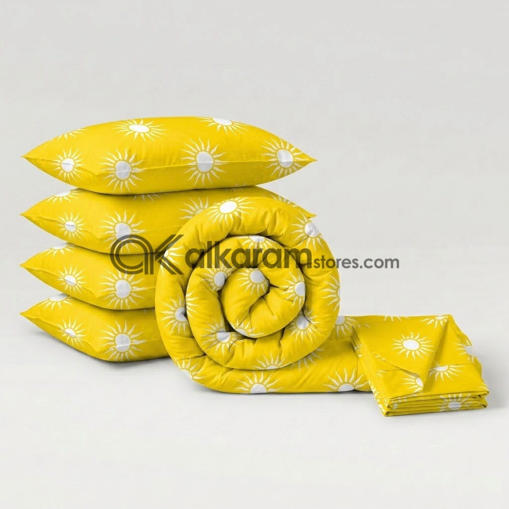 6 PC's Pure Cotton Comforter Set Sunlit Aura