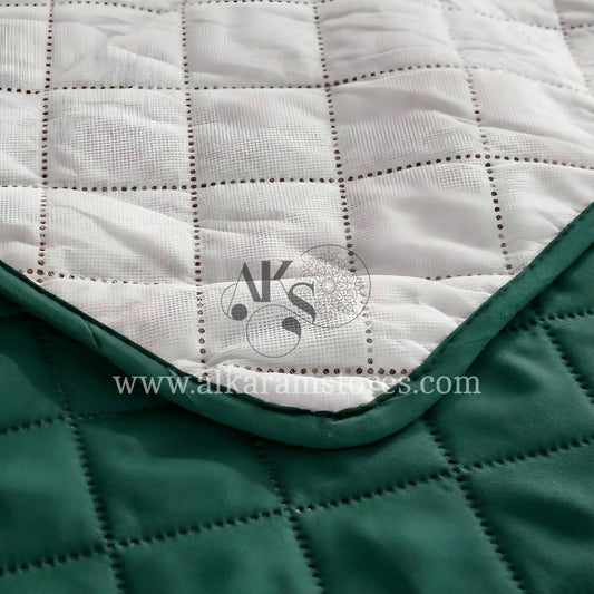 Quilted Dark Green Sofa Cover