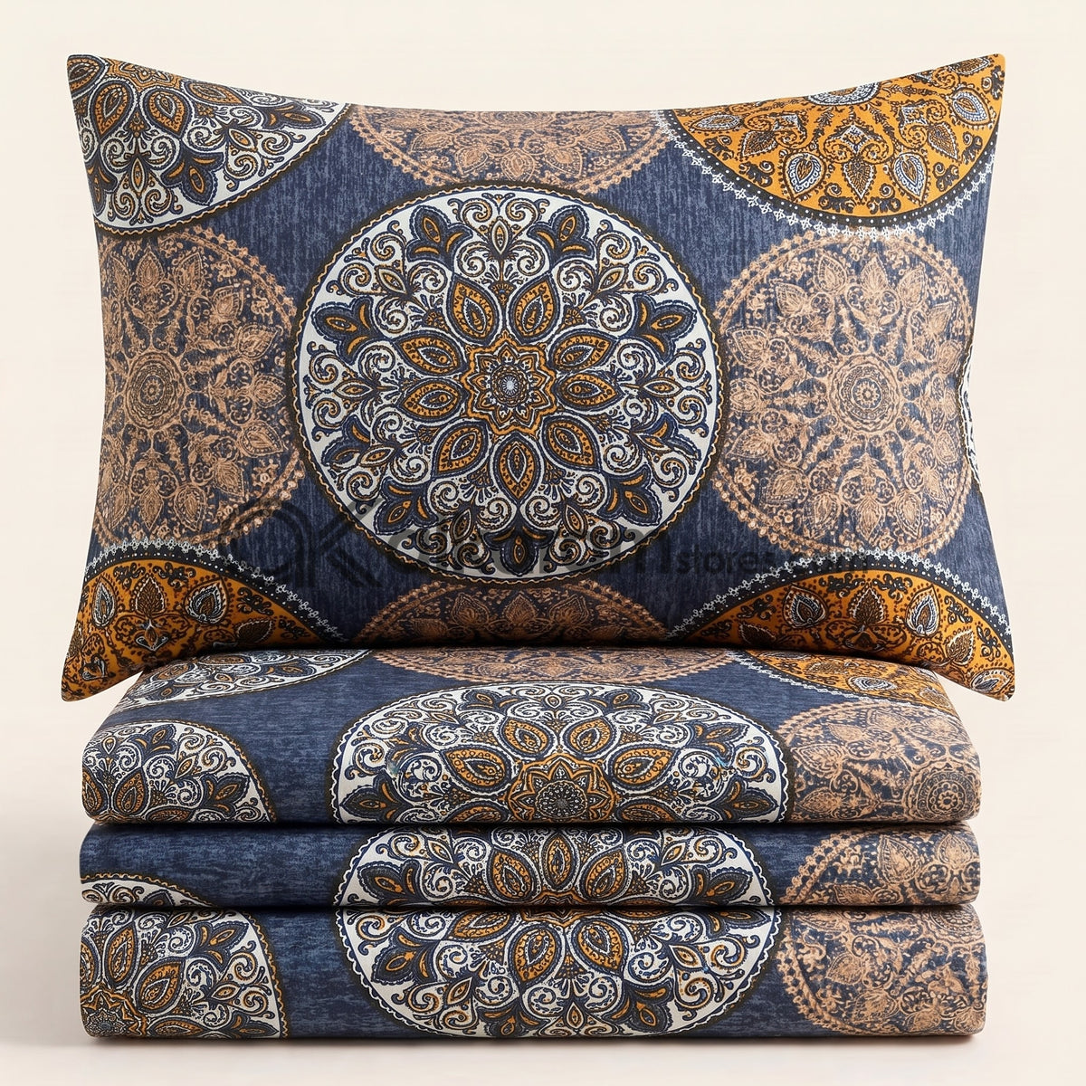 Crystal Cotton 3pc Bedsheet Mandala Motif