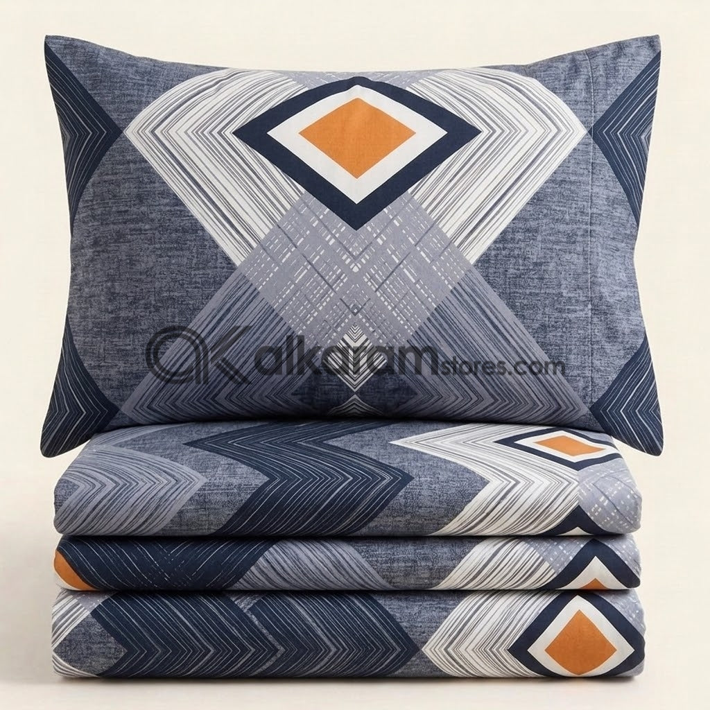 Crystal Cotton 3pc Bedsheet Grey Apex