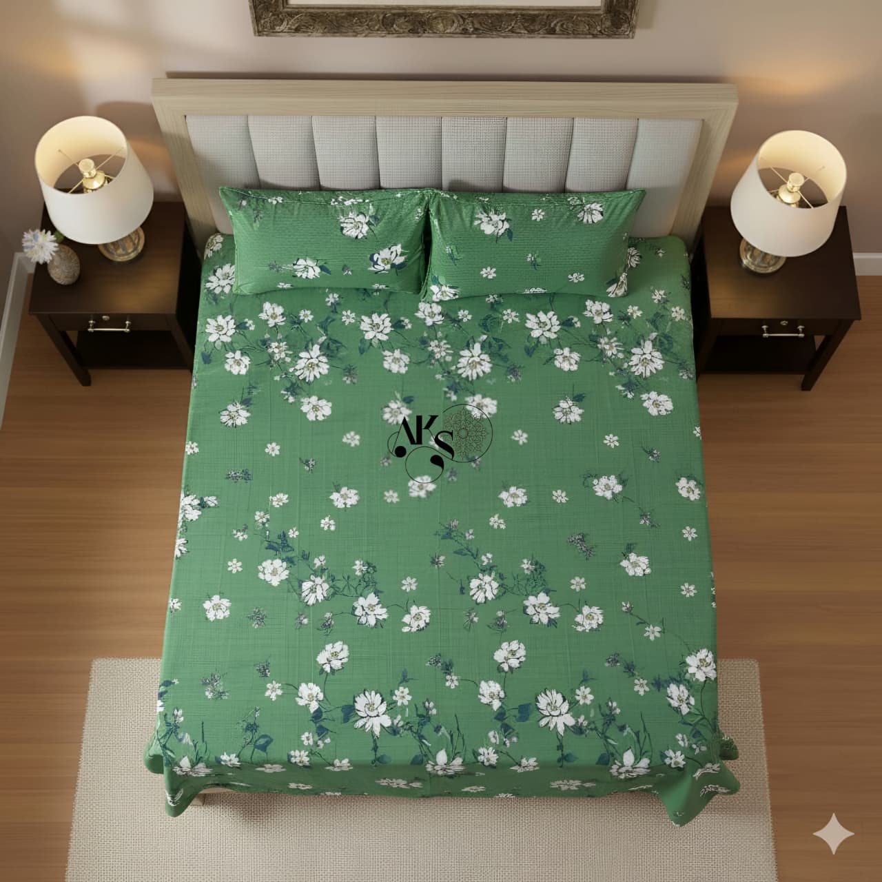 Crystal Cotton 3pc Bedsheet Seegreen