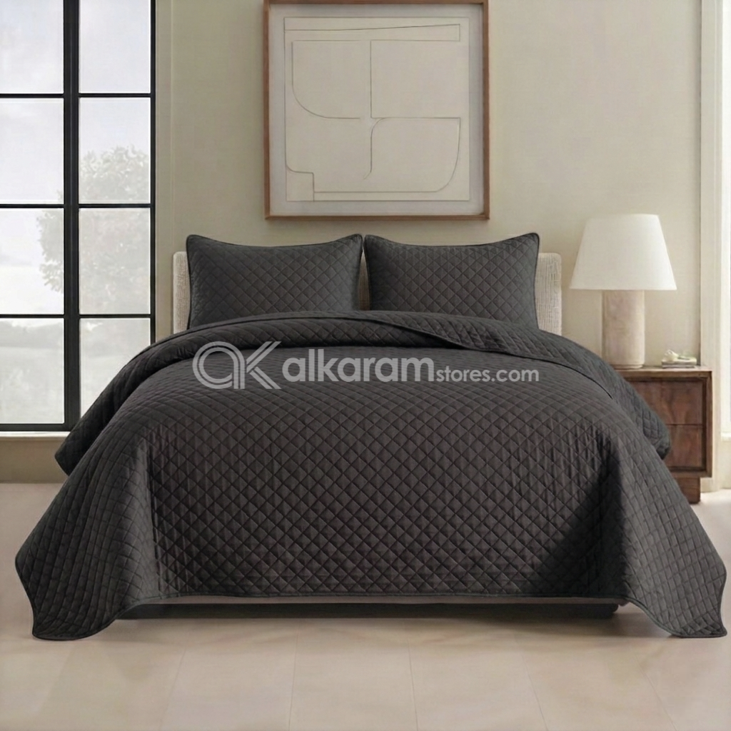 Grey 3pc Bedspread