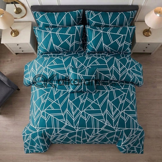 7pc CottonComforter Set Teal Prism
