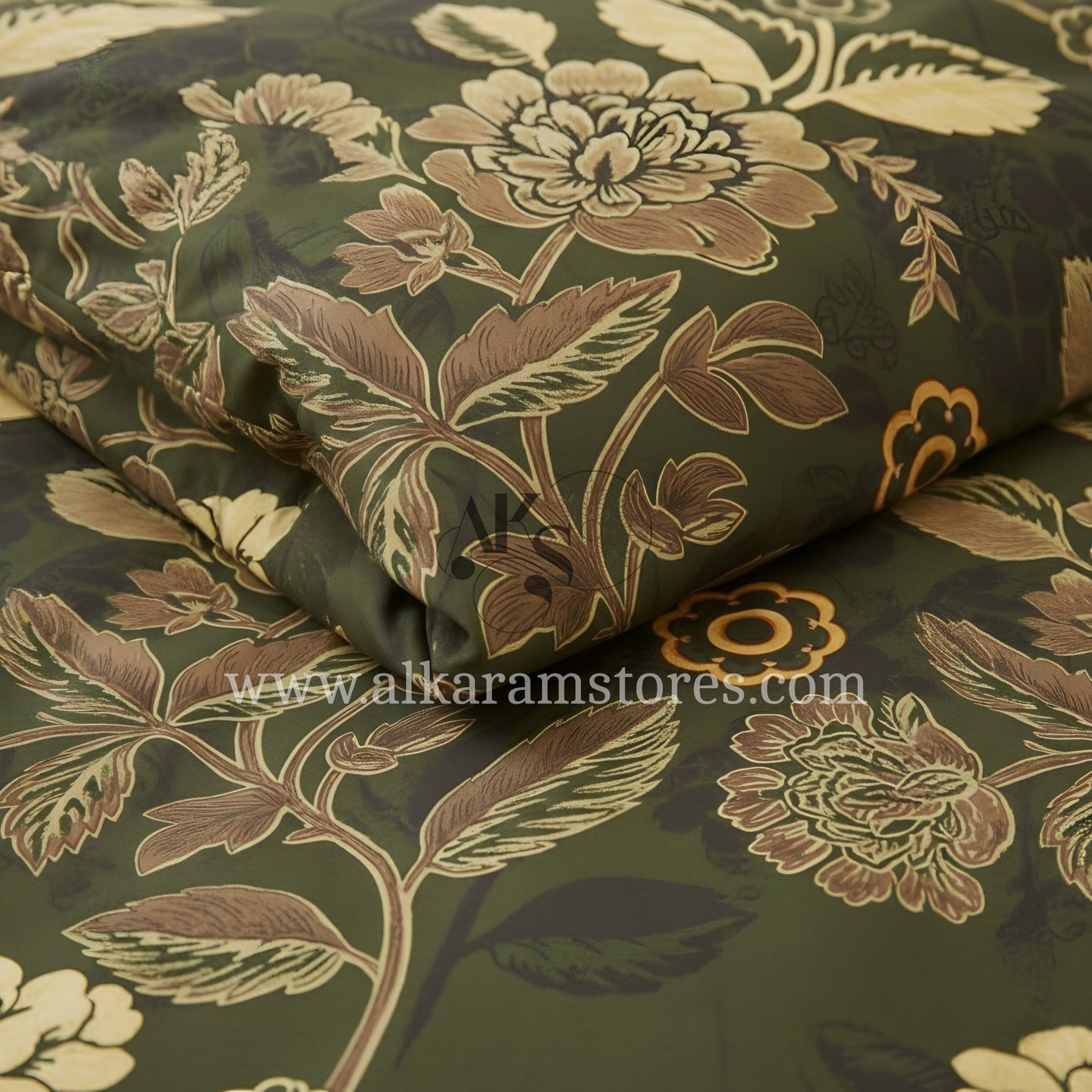 7pc Cotton Comforter Set Army Floral