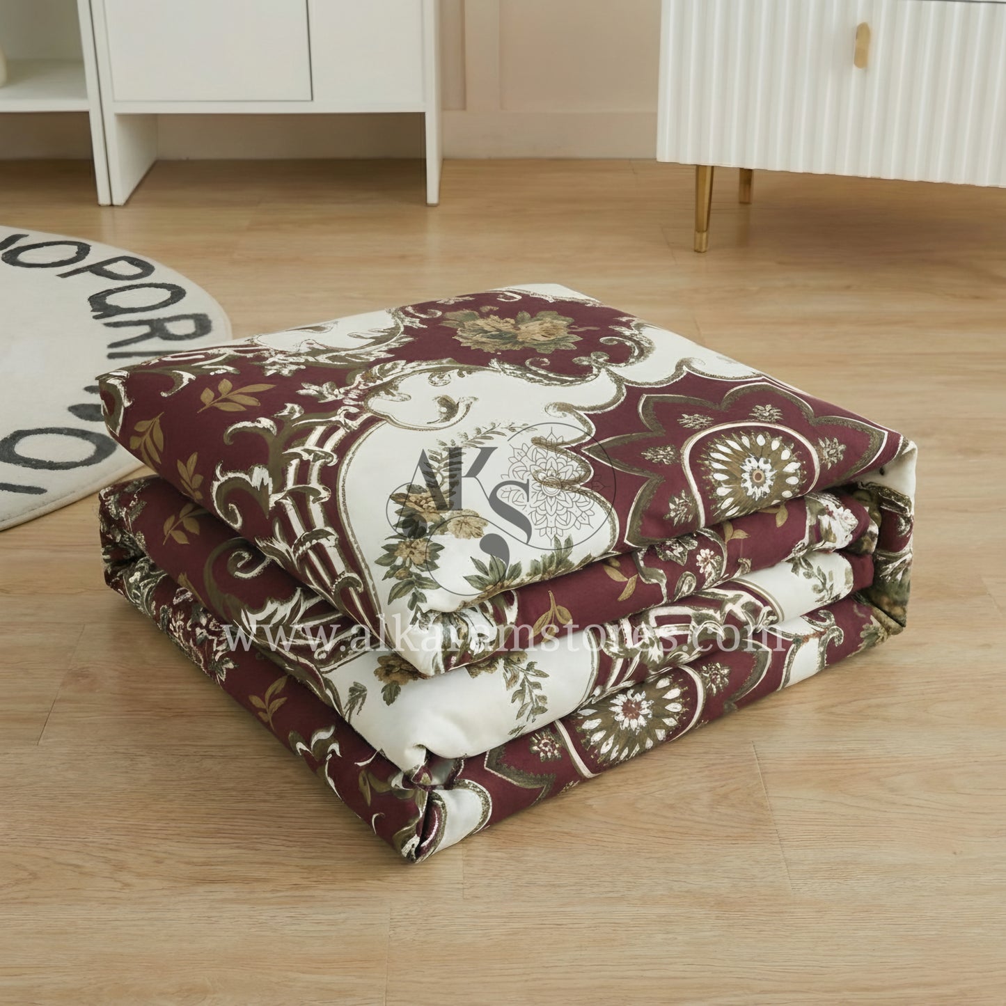 Crystal Cotton 3pc Bedsheet Brown Ogee