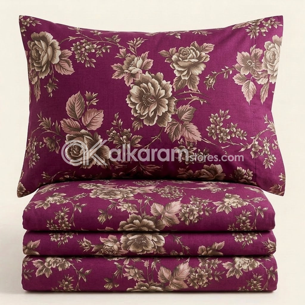 Crystal Cotton 3pc Bedsheet Pink Victorian