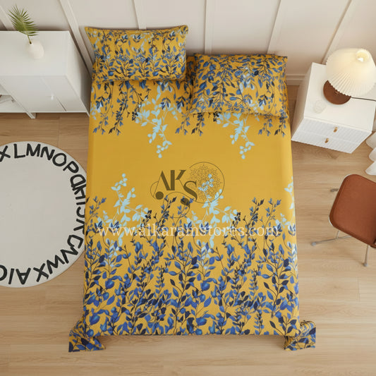 Crystal Cotton 3pc Bedsheet Yellow Trompe