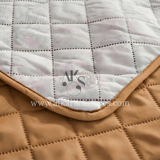 Quilted Dark Beige Sofa Cover