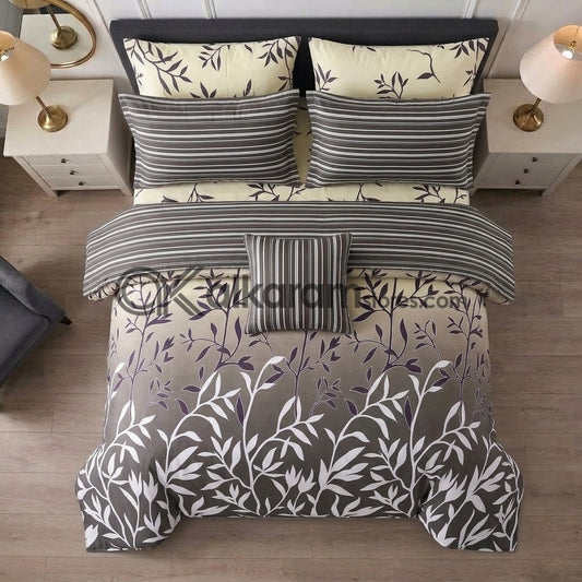 7pc Cotton Comforter Set Sylvan Leaf