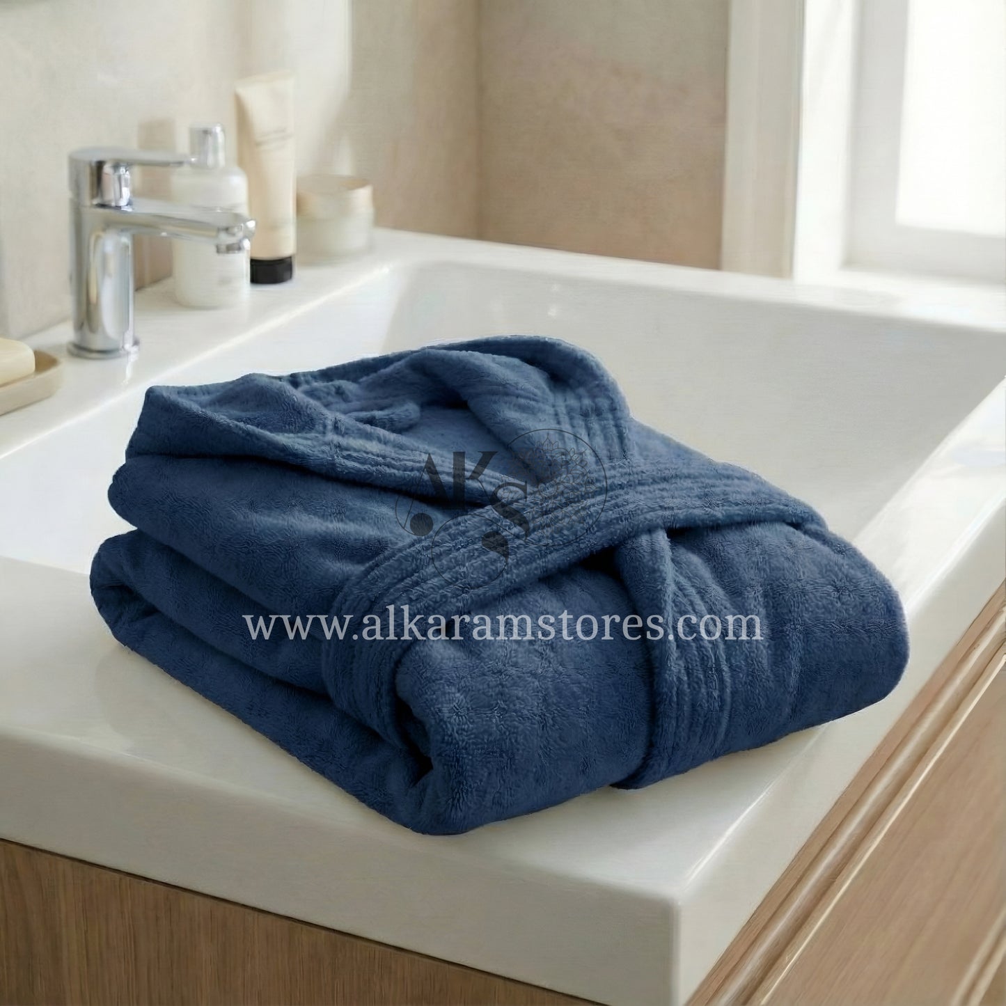 Adult Navy Blue Bathrobe