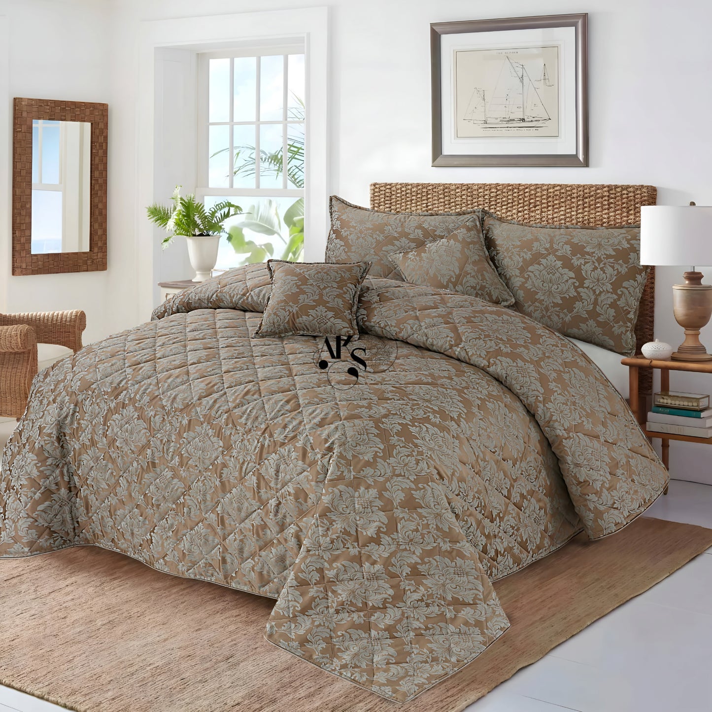 5pc Medallion Classic Bedspread