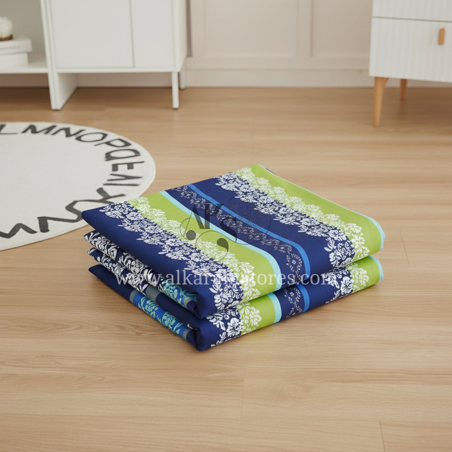Crystal Cotton 3pc Bedsheet Blue Rhythmic