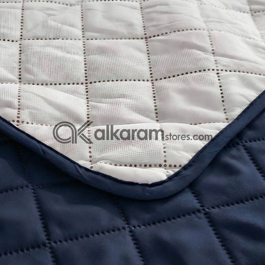 Quilted Navy Blue Sofa Cover