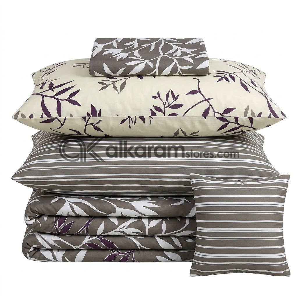 7pc Cotton Comforter Set Sylvan Leaf