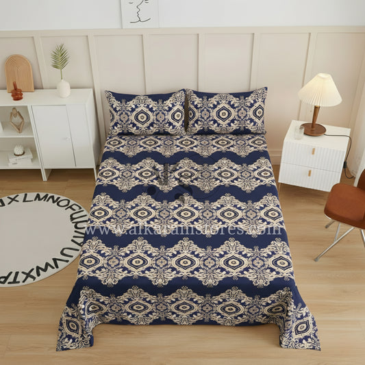 Crystal Cotton 3pc Bedsheet Blue Tapestry