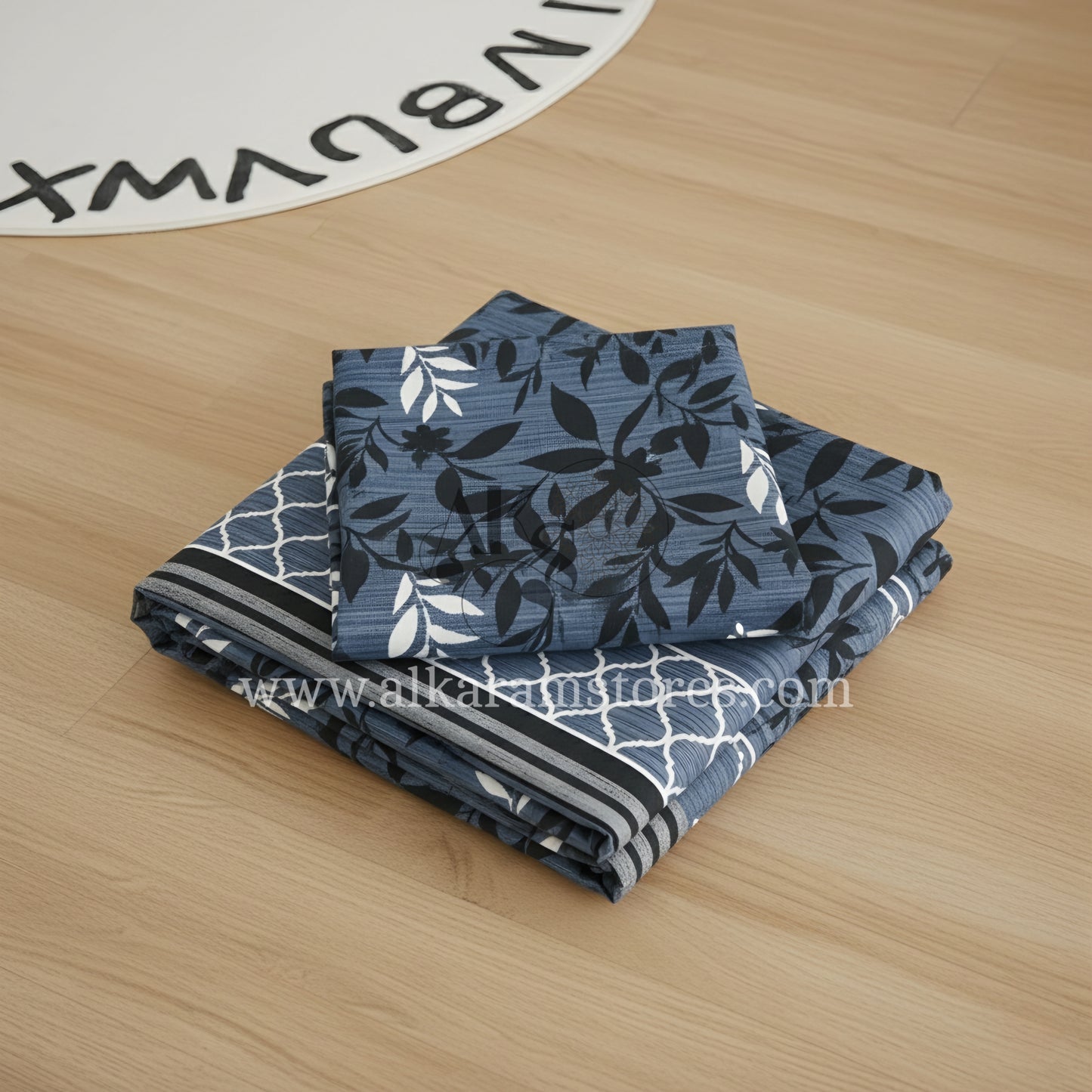 Crystal Cotton 3pc Bedsheet Grey Lattice