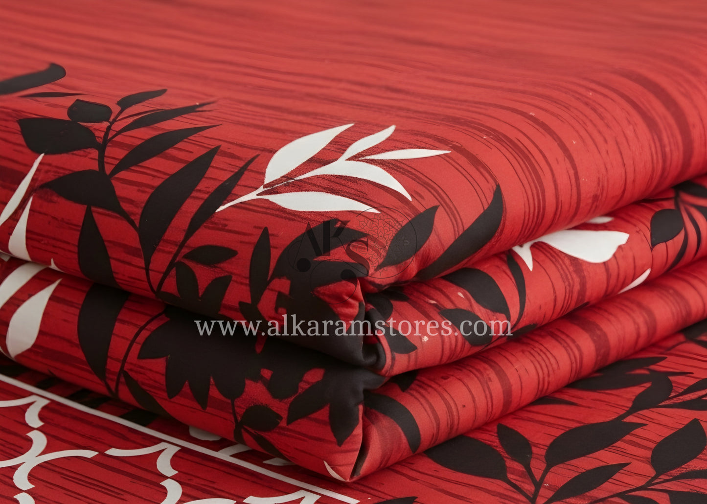 Crystal Cotton 3pc Bedsheet Red Lattice