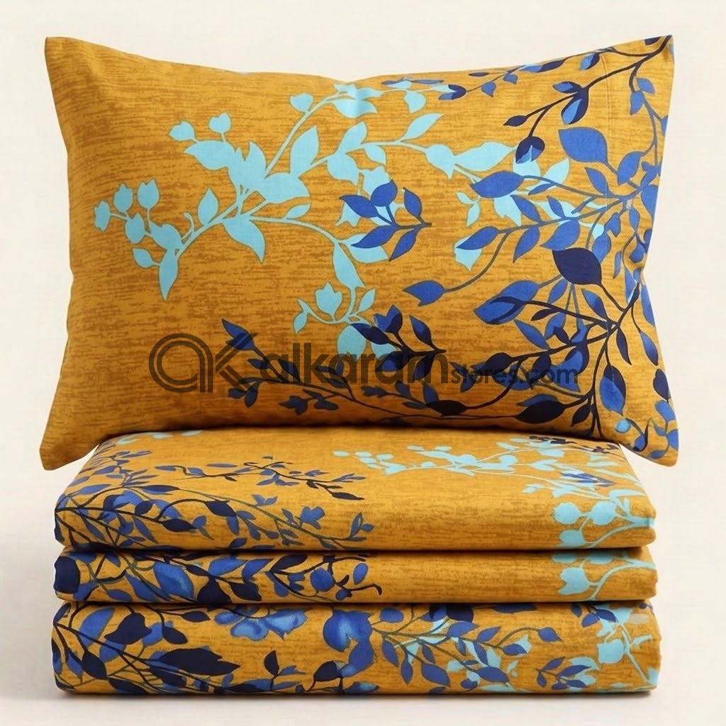 Crystal Cotton 3pc Bedsheet Yellow Trompe