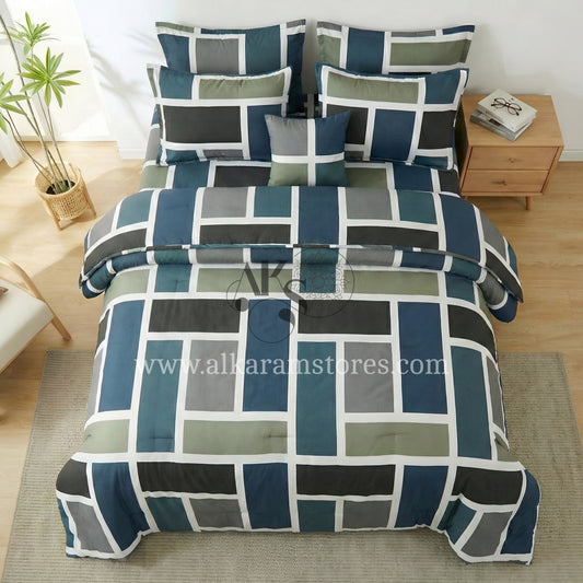 7pc Cotton Comforter Set Blanic Bricks