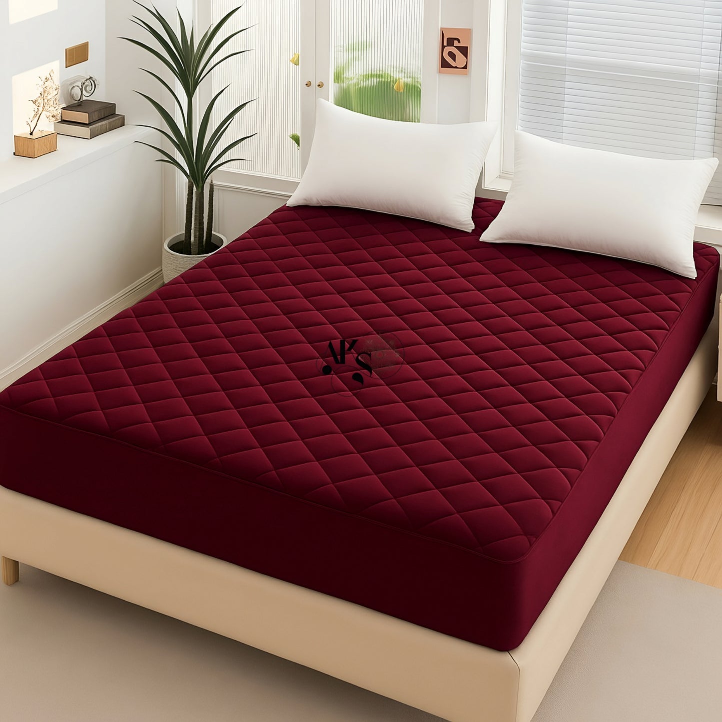 Red Quilted Mattress Protector