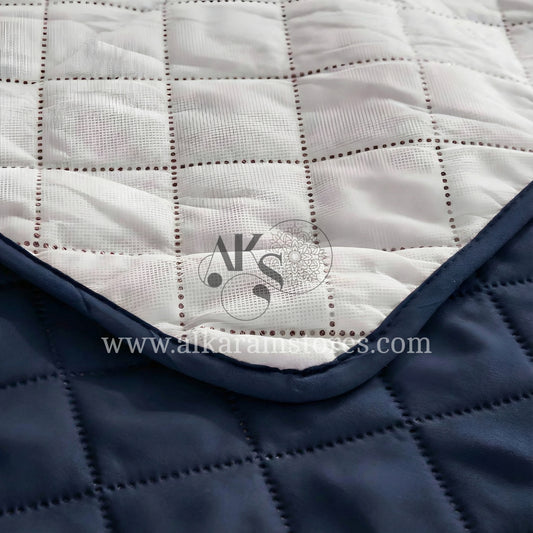 Quilted Navy Blue Sofa Cover
