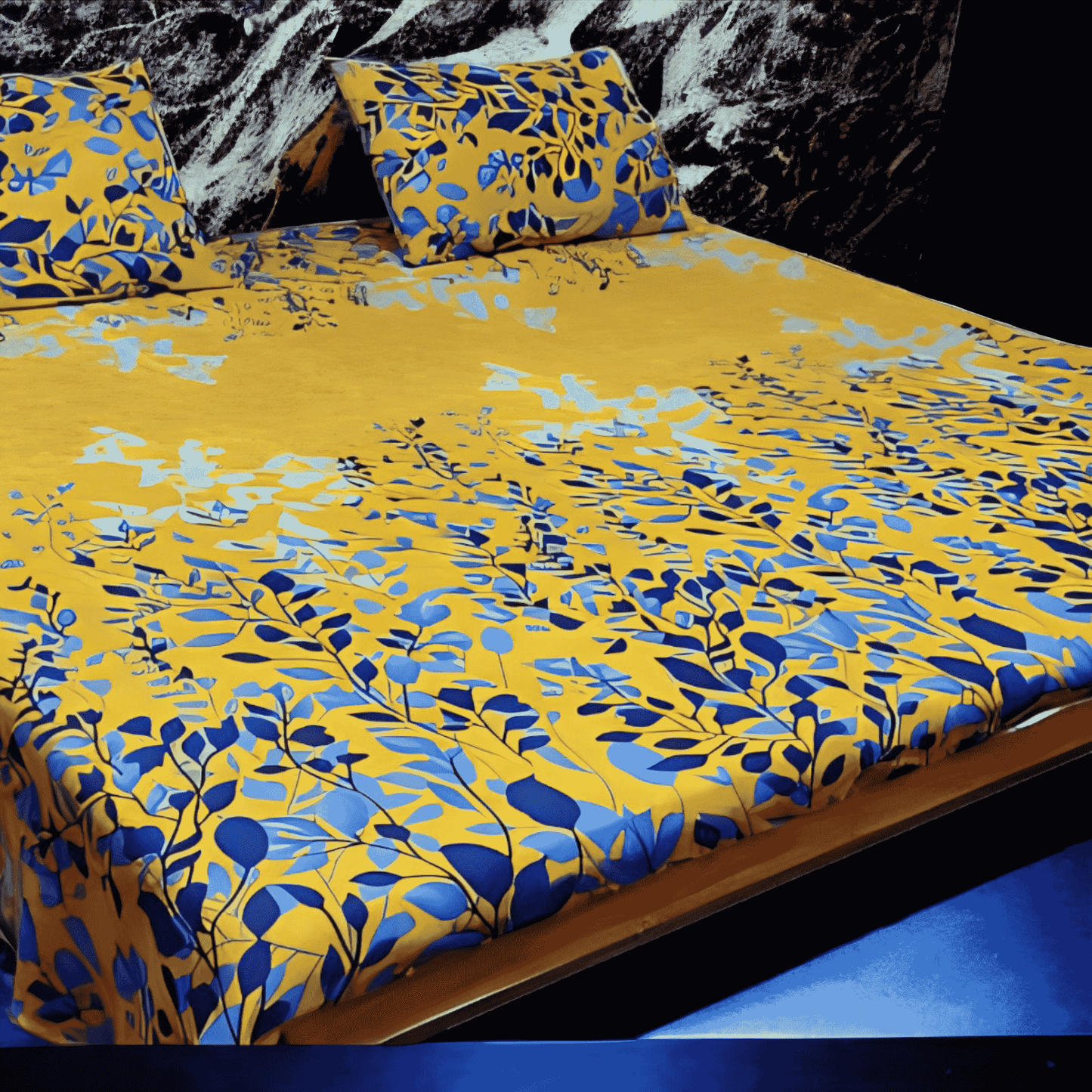 Crystal Cotton 3pc Bedsheet - Golden Tree