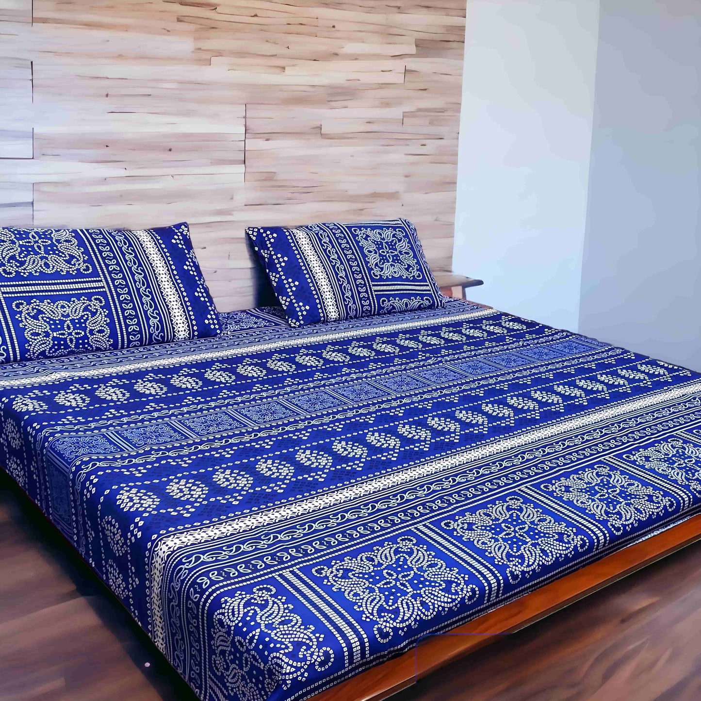 Crystal Cotton 3pc Bedsheet - Dotted