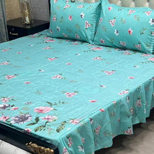 Cotton Frill 3pc Bedsheet - Little Daisy