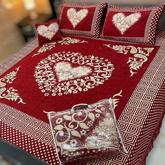 Velvet Jacquard 4 Piece Bedsheet