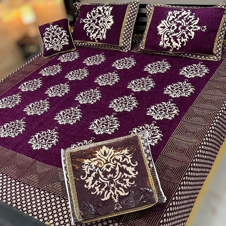 Velvet Jacquard 4 Piece Bedsheet