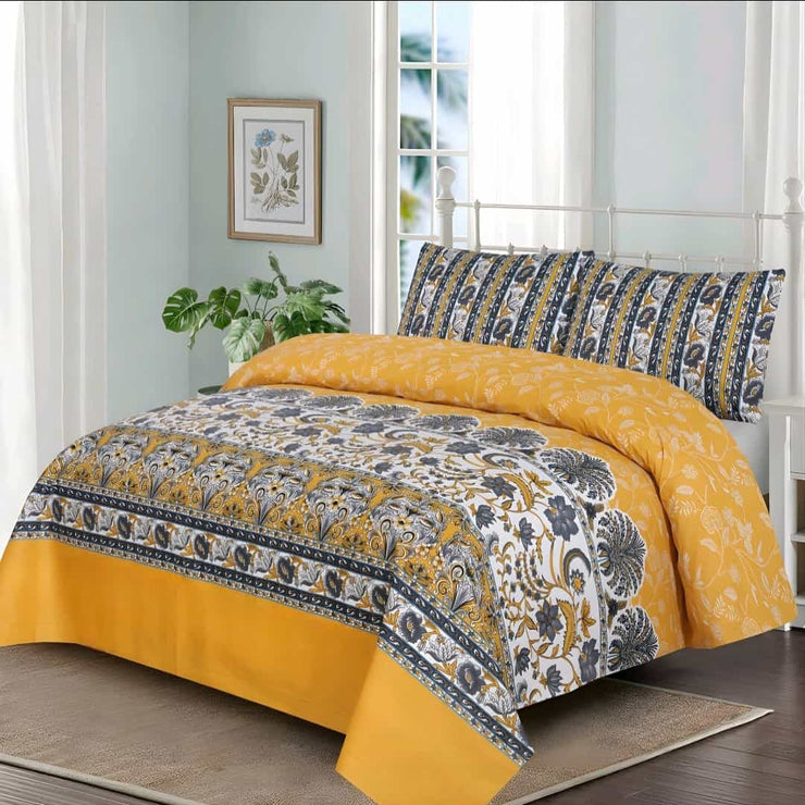 Crystal Satin Bedsheet - Yellow Dunes