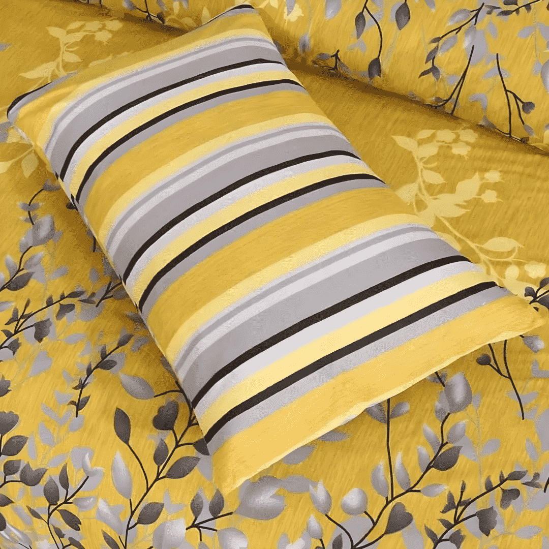 7pc Cotton Comforter Set Golden Tree