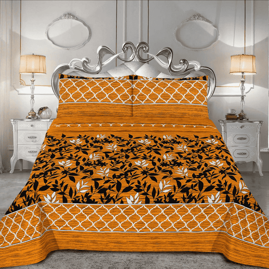 Crystal Cotton 3pc Bedsheet - Lava