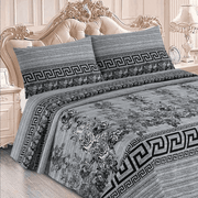 Crystal Cotton 3pc Bedsheet - Grey Floral