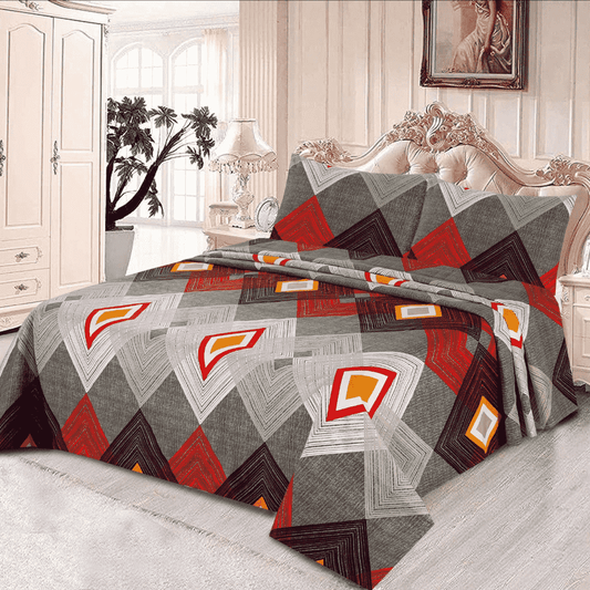 Crystal Cotton 3pc Bedsheet - Red Box