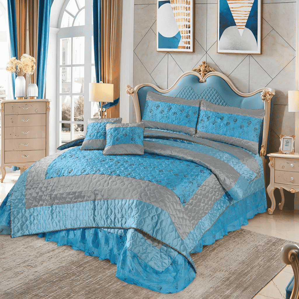 8pc Quilt Bed Set - Glacier