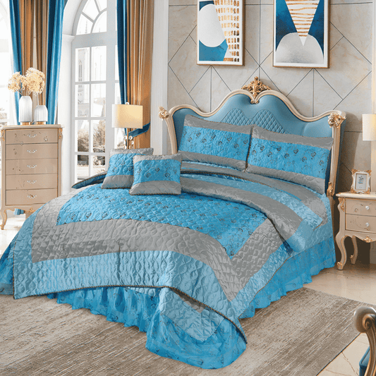8pc Quilt Bed Set - Glacier