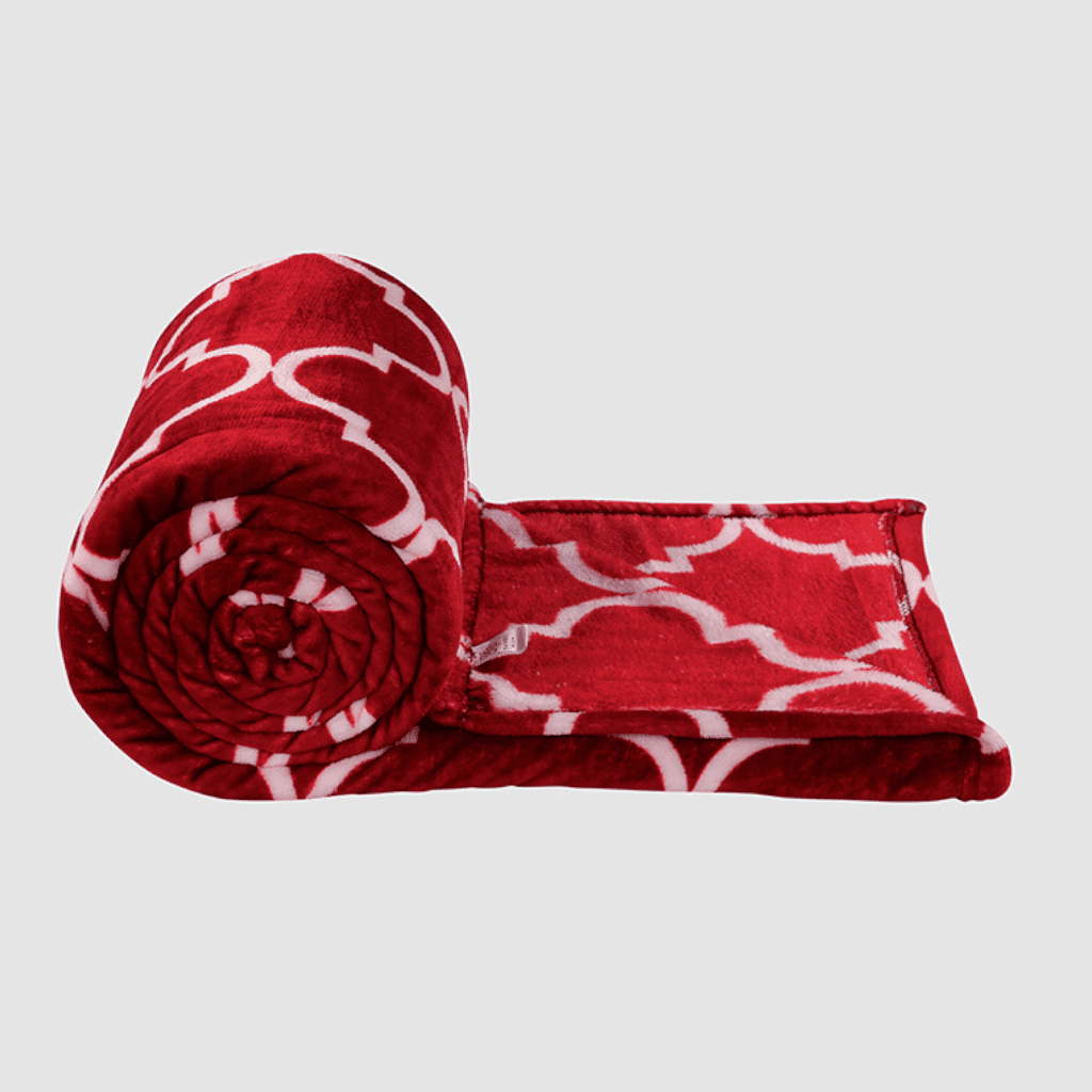Printed Fleece Blanket - Rosewood