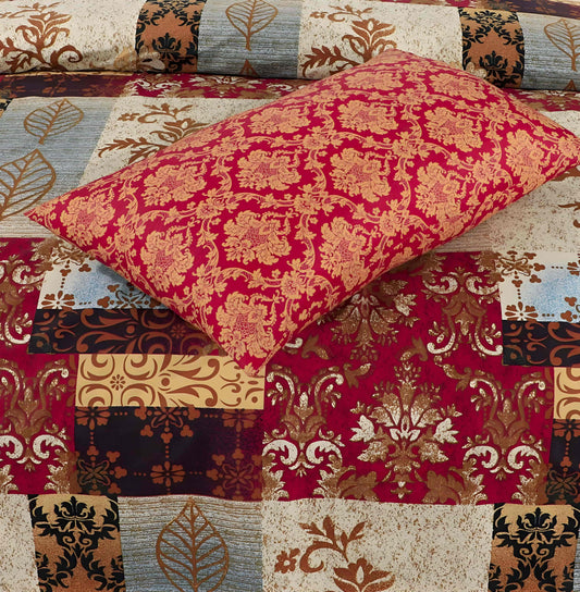 Cotton Satin 3pc Bedsheet - Brick Sheet