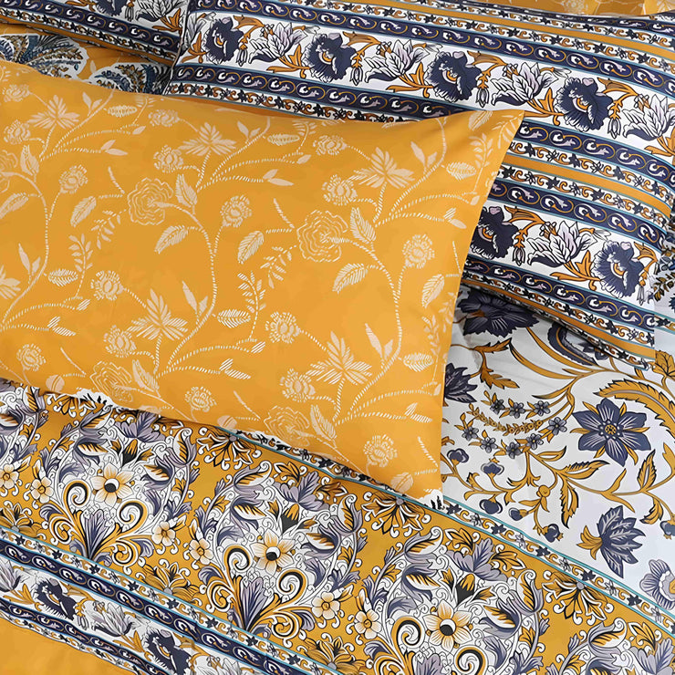 7pc Cotton Comforter Set - Yellow Dunes