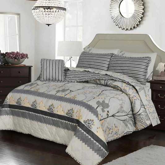 7pc Cotton Comforter Set Autumn