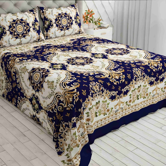 Crystal Cotton 3pc Bedsheet - Crown